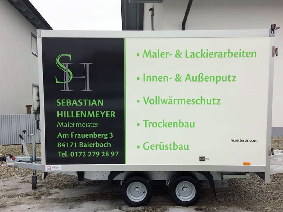 Kastenwagen beschriftung und Logo erstellt Hillenmeyer